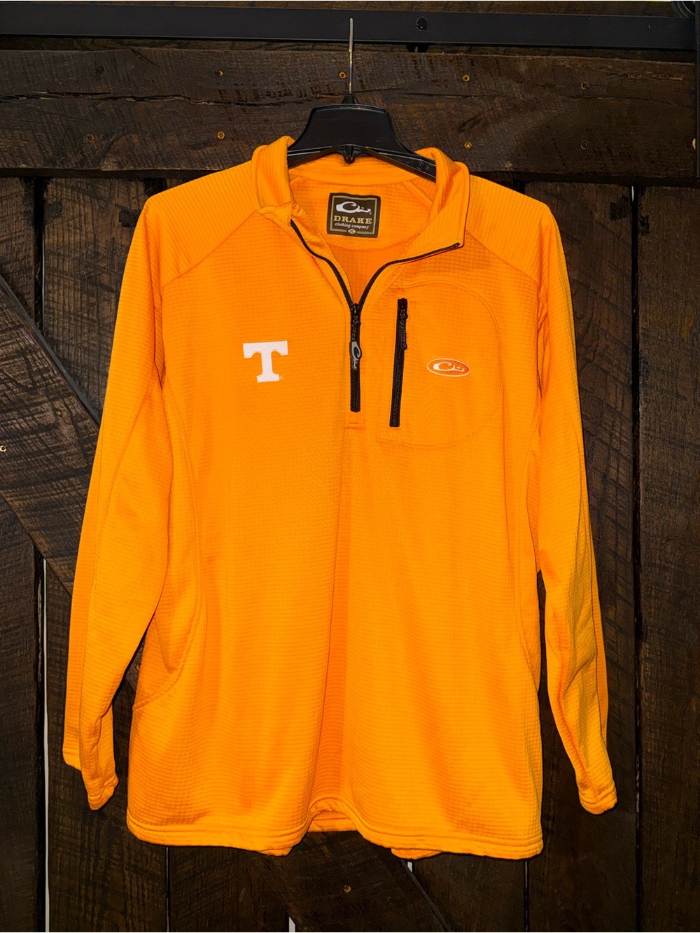 Drake Waterfowl Lightweight Orange Quarter-Zip Pullover